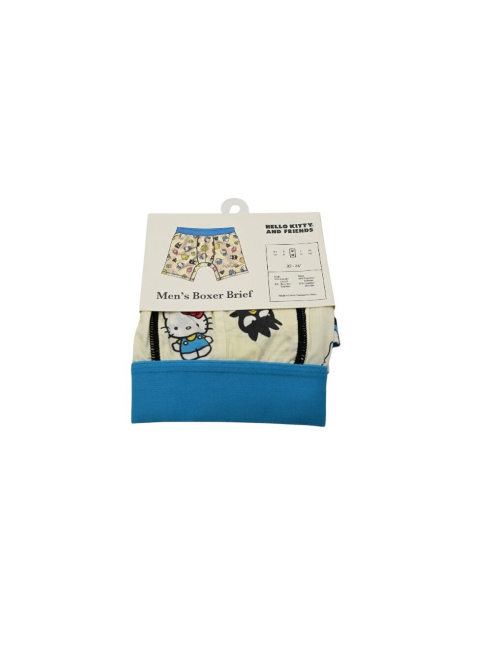 NIP Bioworld Hello Kitty's Friends Boxer Briefs Sz M 32-34" Blue Underwear